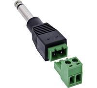 Inline Adaptateur Jack Mono 6,35 mm vers Bloc Terminal 2 pôles, sans Soudure, borne à vis Audio pour réparation et Utilisation DIY 92504M