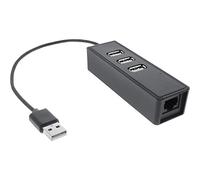 InLine Adaptateur réseau 10/100 Mbit Hub USB 2.0 3 Ports Noir