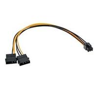 InLine - Adaptateur secteur - alimentation interne 4 plots (M) pour Alimentation PCIe de 6 broches (M) - 25 cm - bloqué G
