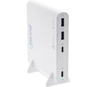InLine® Adaptateur secteur USB, GaN chargeur, 4 ports, 2x USB-C + 2x USB-A, 120W, blanc