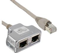 InLine® Adaptateur T Cat.5e (doubleur de port), RJ45 mâle à 2x RJ45 femelle 0,15m