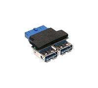 InLine Adaptateur USB 3.0 interne 33444I – 19 broches vers 2x USB Type-A externe – 1 pièce
