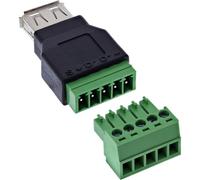 Inline Adaptateur USB-A Femelle vers Bloc Terminal, 5 Broches, sans câble, idéal pour Le câblage DIY, Connexion sans Soudure, Compact et Robuste, 92504B