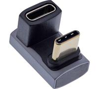 InLine® Adaptateur USB4, USB-C mâle vers USB-C Femelle 180°, débit de données 40 Gbps, 240 W Power Delivery, vidéo 8K @ 60 Hz, boîtier en Aluminium, Gris