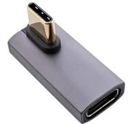 InLine® Adaptateur USB4, USB-C mâle vers USB-C Femelle à Angle Vertical, débit de données 40 Gbps, 240 W Power Delivery, vidéo 8K @ 60 Hz, boîtier en Aluminium, Gris, 35900H