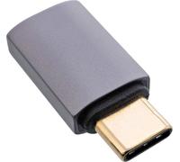 InLine® Adaptateur USB4, USB-C prise/prise femelle, aluminium, gris