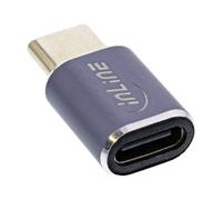InLine® Adaptateur USB4, USB-C prise/prise femelle, aluminium, gris