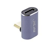 InLine® Adaptateur USB4, USB-C prise/prise femelle coudé(e) en haut/en bas, aluminium