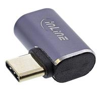 InLine® Adaptateur USB4 USB Type-C mâle/Femelle coudé Droite/Gauche, Aluminium, Gris