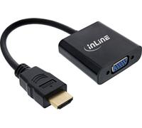 InLine - Adapterkabel - HDMI männlich zu HD-15 (VGA), Stereo Mini-Klinkenstecker, Micro-USB Typ B weiblich - 10cm - Schwarz - 1080p-Unterstützung, unterstützt 1920 x 1080 bei 60 Hz (65003B)