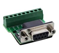 InLine Bloc terminal avec prise D-Sub 9 bornes à vis, sécurité à vis, idéal pour câblage RS232, compact pour armoire de commande et industriel, 92501C