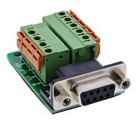 InLine Bloc terminal D-Sub 9 femelle avec sécurité à vis, pince à ressort pour câblage série RS232, bloc de raccordement pour automatisation 92501A