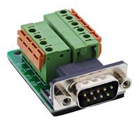 InLine Bloc terminal D-Sub 9 fiches avec sécurité à vis, borne à ressort pour connexion série RS232, bloc de raccordement pour automatisation 92501B