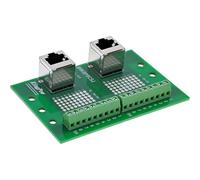 InLine Bloc terminal pour rail DIN - 2 prises RJ45 verticales - 2 bornes à vis - Adaptateur rail DIN pour projets réseau avec sortie de câble vers le haut - 92505D