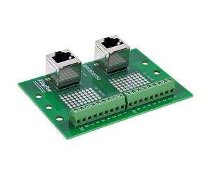 InLine Bloc terminal pour rail DIN - 2 prises RJ45 verticales - 2 bornes à vis - Adaptateur rail DIN pour projets réseau avec sortie de câble vers le haut - 92505D