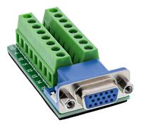 InLine Bloc terminal VGA femelle HD15 - Borne à vis à 2 rangées - Pour câblage créatif et projets de bricolage - Compact et sûr - Connecteur latéral - 92503A