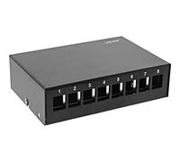 InLine® Boîte de Brassage pour 8X Keystone RJ45, métal, Noir RAL9005