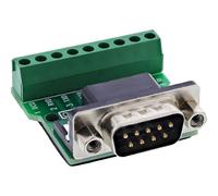 InLine Bornier avec fiche D-sub 9, bornes à vis, compact, avec protection à vis, idéal pour le câblage RS232, les applications DIY et industrielles, 92501D