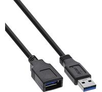 InLine® Bulk Pack 80pcs, rallonge de câble USB 3.2, A mâle / femelle, noir, 1m