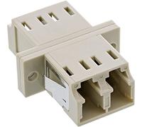 InLine® Bussola Duplex LC/LC per fibre ottiche Multi Mode, corpo in plastica beige, manicotto ceramico, montaggio a pannello