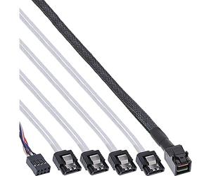 InLine Câble 27630b Mini SAS HD SFF 8643 sur 4 x SATA avec Side Ruban 1 m