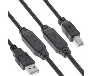 InLine Câble actif USB 2.0 avec amplification du signal, USB-A vers USB-B, rallonge de câble d'imprimante, 20 m, 34513A