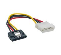 InLine® Câble adaptateur d'alimentation SATA, 1x 13,34cm (5,25") prise femelle à 15 broches SATA prise, 0,15m, avec languette