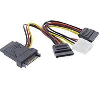 InLine® Câble adaptateur d'alimentation SATA, SATA ST / BU, vers 2x SATA prise + 5,25 prise