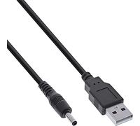 InLine Câble adaptateur d'alimentation USB DC, fiche USB A vers fiche creuse DC 3,5 x 1,35 mm, noir, 1 m 26806A