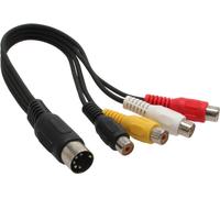 InLine® Câble adaptateur DIN 5 broches DIN mâle à 4x RCA femelle, 0,2m
