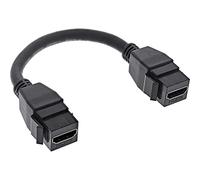 InLine® Câble Adaptateur HDMI 2X Keystone 4K/60Hz, HDMI A Femelle/Femelle, Noir, 0,2 m