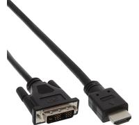 InLine® Câble adaptateur HDMI-DVI, HDMI prise sur DVI 18+1 prise, 1m
