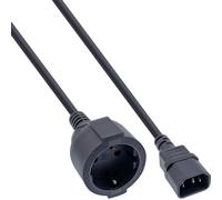 InLine® câble adaptateur réseau, appareils froids C14 sur prise femelle avec contact de protection, 0,5m