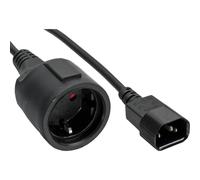 InLine® câble adaptateur réseau, appareils froids C14 sur prise femelle avec contact de protection, pour UPS, 1m