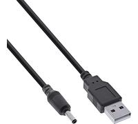 InLine® Câble adaptateur secteur USB CC - Fiche USB A vers fiche DC 3,5 x 1,35 mm - Noir - 2 m