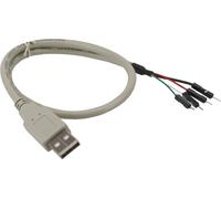 InLine® câble adaptateur USB 2.0, prise A sur prise poteau, 0,40m