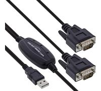 InLine Câble adaptateur USB 2.0 33305M USB A vers 2 x Sub-D 9 broches (RS232) Noir