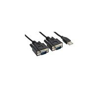 InLine® câble adaptateur USB 2.0 vers 2x sériel prise A vers 2x 9pol Sub D prise