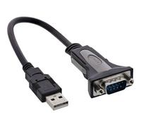 InLine® câble adaptateur USB 2.0 vers sériel, USB A vers 9 broches Sub D prise, 0,25m