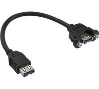 InLine® câble adaptateur USB 3.0, prise femelle A sur prise femelle encastrable A, 0,20m