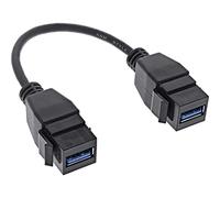 InLine® Câble Adaptateur USB 3.2 Gen1 2 x Keystone, 2 x USB A Keystone, 0,2 m