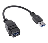 InLine® Câble Adaptateur USB 3.2 Gen1 mâle USB A/Prise Keystone 0,2 m