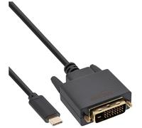 InLine - Câble adaptateur - USB-C (M) pour DVI-D (M) - USB 3.1 Gen 1 / Thunderbolt 3 / DisplayPort 1.2 - 2 m - support 1080p - noir