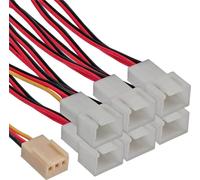 InLine® câble adaptateur ventilateur, 3 broches Molex femelle à 6x 3 broches Molex mâle