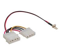 InLine® câble adaptateur ventilateur, ventilateur 3 broches vers bloc d'alimentation 4 broches 12V, 0,15m