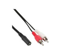 InLine Câble audio RCA x 2 (M) pour mini jack stéréo (F) 2 m blindé noir