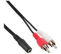 InLine - Câble audio - RCA x 2 mâle pour mini-phone stereo 3.5 mm femelle - 1 m - blindé - noir