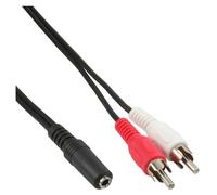 InLine - Câble audio - RCA x 2 mâle pour mini-phone stereo 3.5 mm femelle - 2 m - blindé - noir