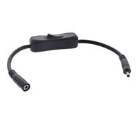 InLine® Câble CC avec interrupteur, DC mâle/femelle 3,5 x 1,35 mm, AWG 18, noir, 0,2 m, 26906I