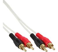 InLine® câble Cinch, 2x Cinch, prise/prise, blanc/or, 0,5m
